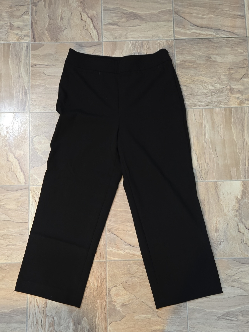 Talbots Black Wide-Leg Pull-On Pants